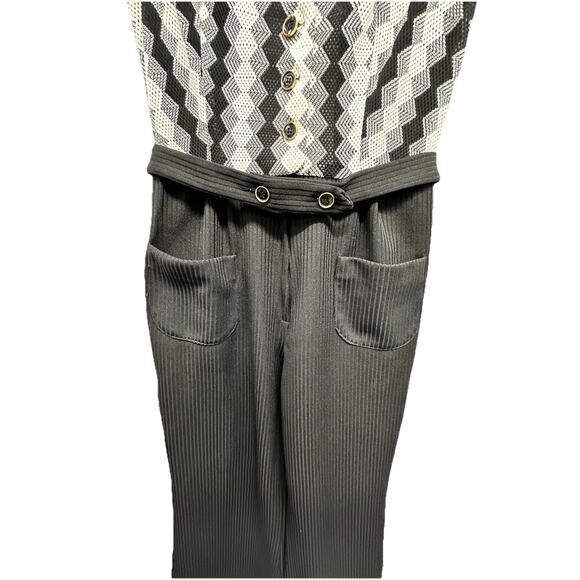 Vintage Jerell of Texas Pantsuit Sz Small Wide Leg Sleek Mod Boho Chic 70’s - Picture 4 of 12